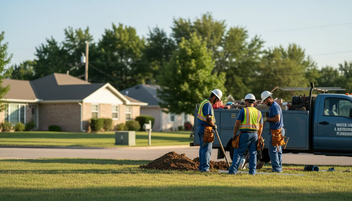 Residential water line and bathroom plumbing service in Horton, MI